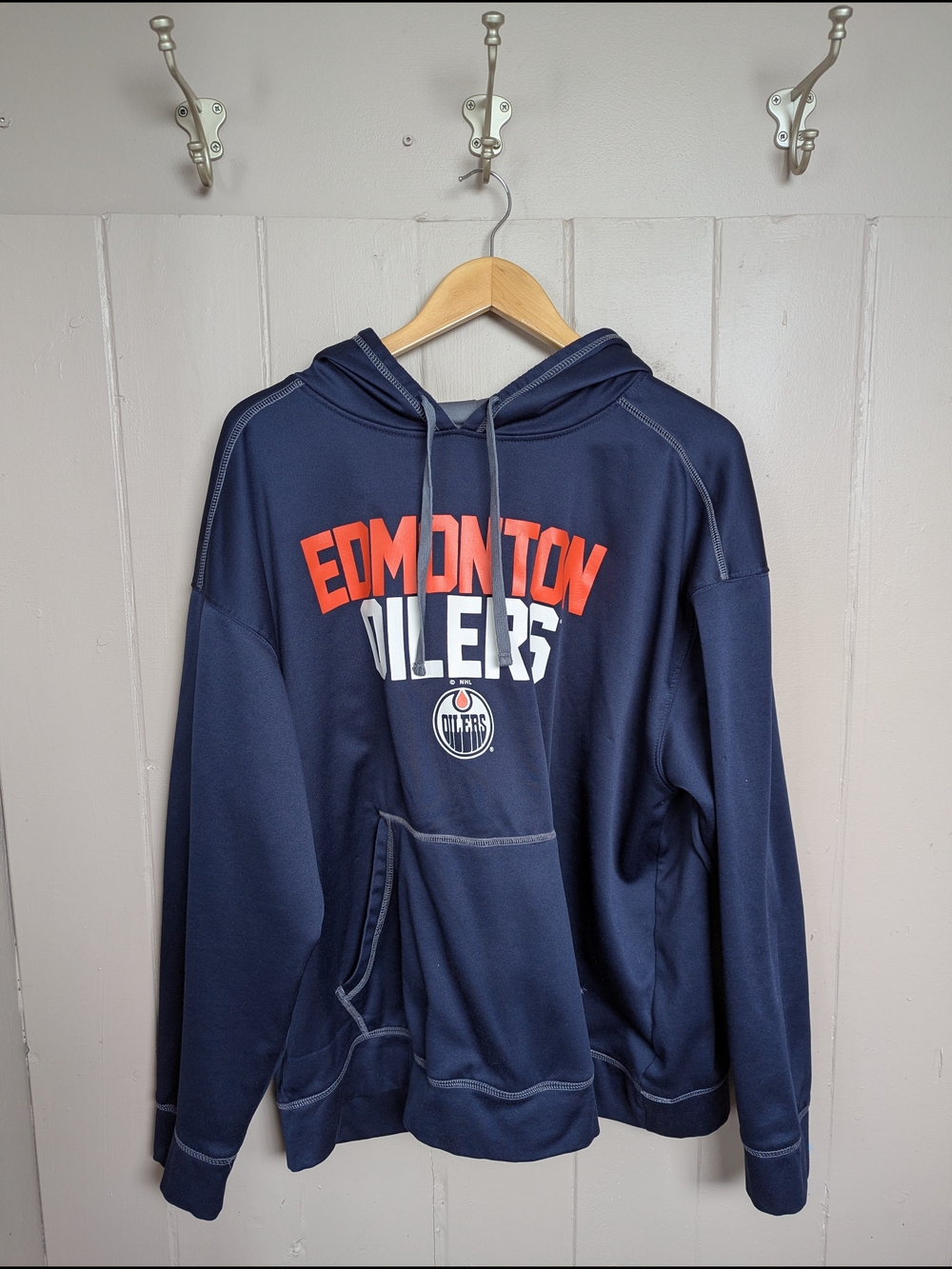 NHL Navy and Gray Hooded Sweatshirt